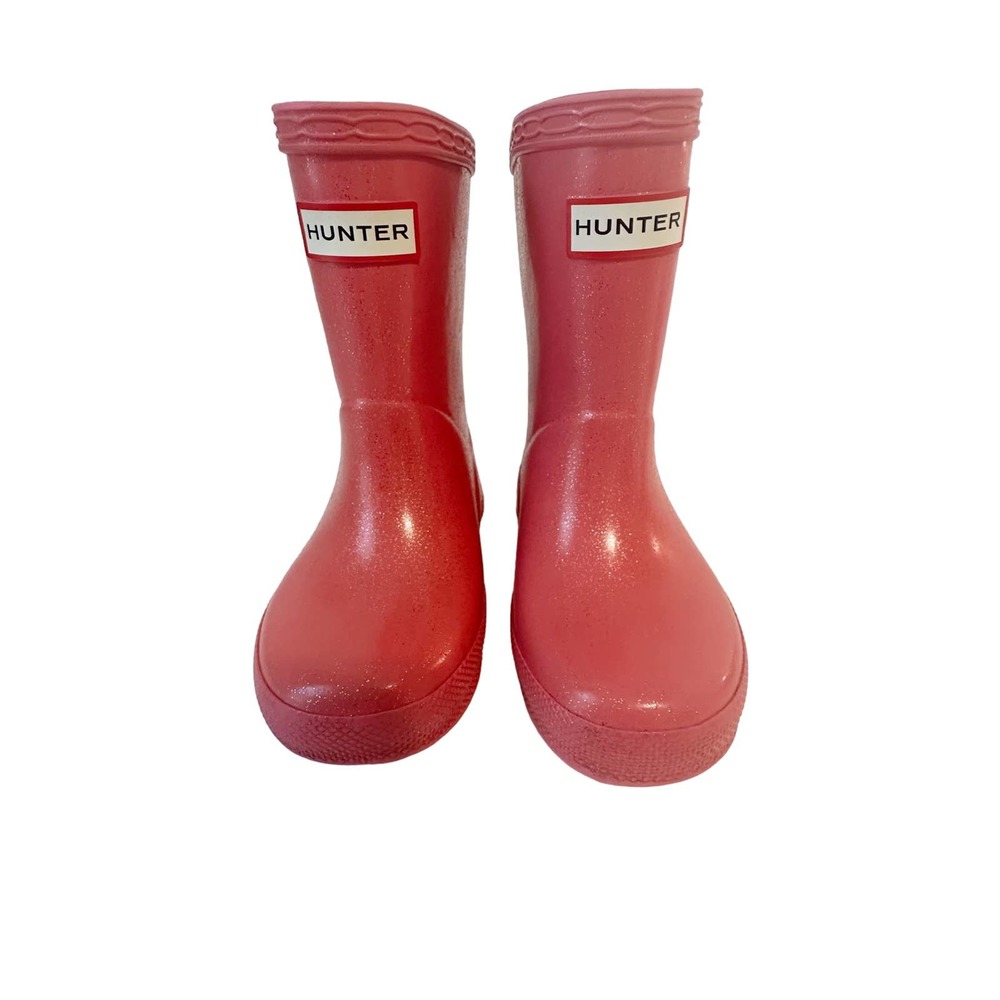 HUNTER First Classic Pink shimmer toddler girl size 7 rain boots
